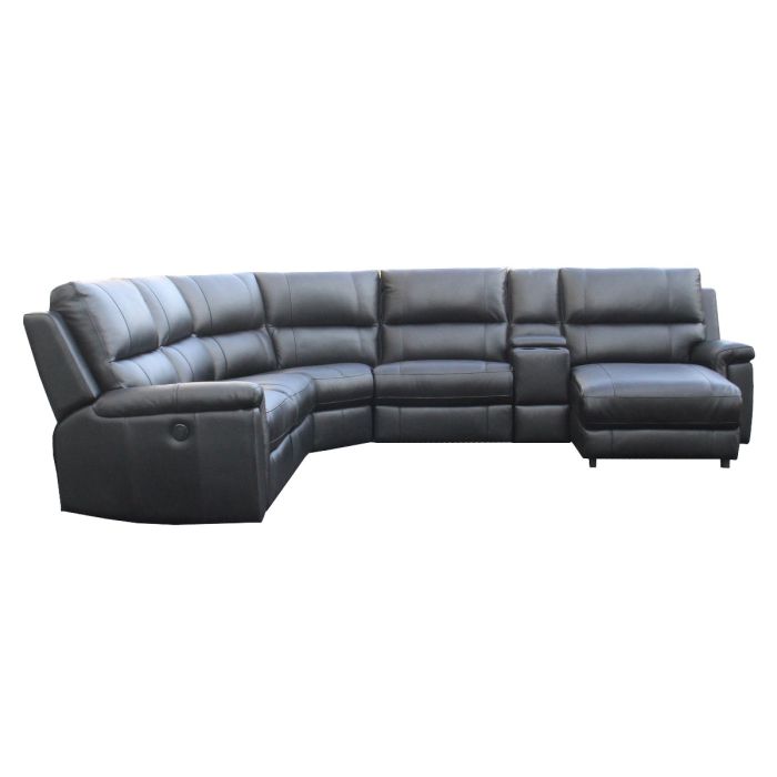 Barlow, Avanti 5 Piece Power Leather Sectional Sofa