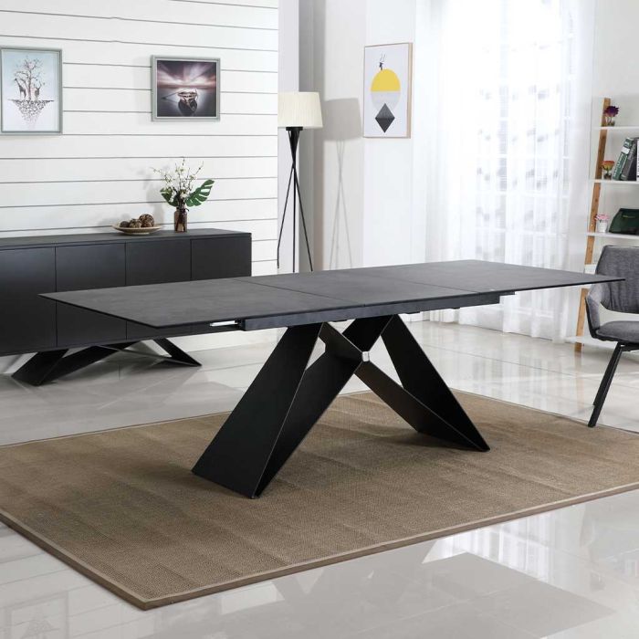 Otto Graphite Colour Extension Dining, How To Make Dining Table Scratch Resistant